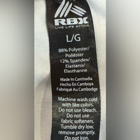 Women’s RBX leggings - beige w/ floral design - thigh pockets - size Large - Picture 10 of 12